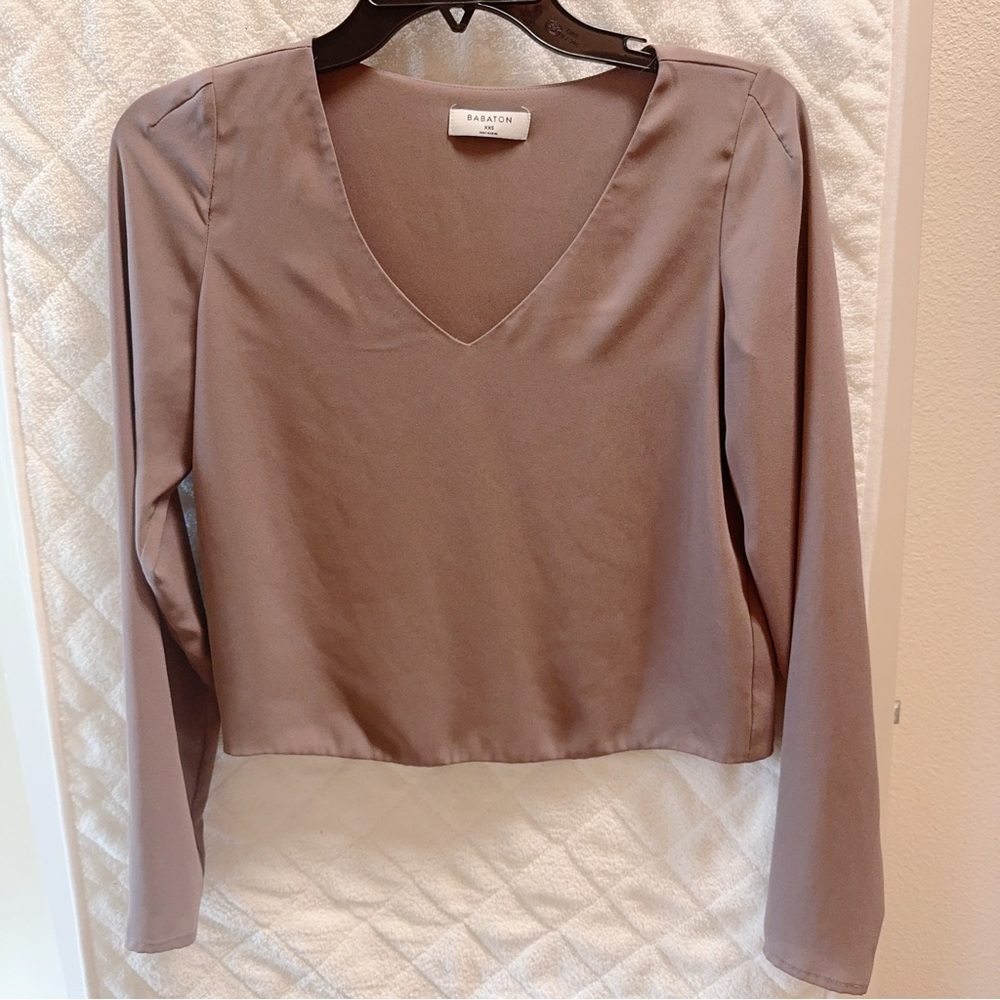 Babaton Dusty Purple Long Sleeve Blouse